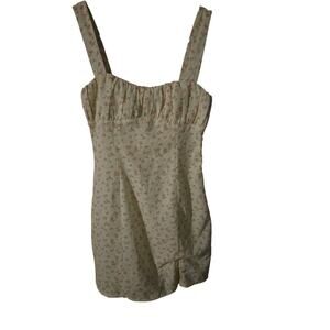 Princess Polly Freya Mini Dress Yellow Floral Sundress, Size 4, Lined